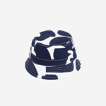 Men Lacoste V0ZN2342 Navy Blue White 525 Heritage Reversible Print Or Solid Cotton Bucket Hat