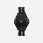Men Lacoste V0ZN2350 Black 000 Neocroc Black Silicone Strap Watch
