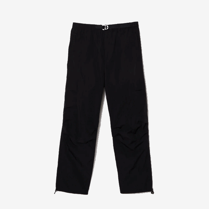 Men Lacoste V0ZN23 Black 031 Relaxed Fit Water-Repellent Track Pants - Image 4