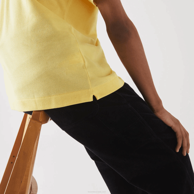 Men Lacoste V0ZN241 Yellow 107 Original L.12.12 Polo - Image 4