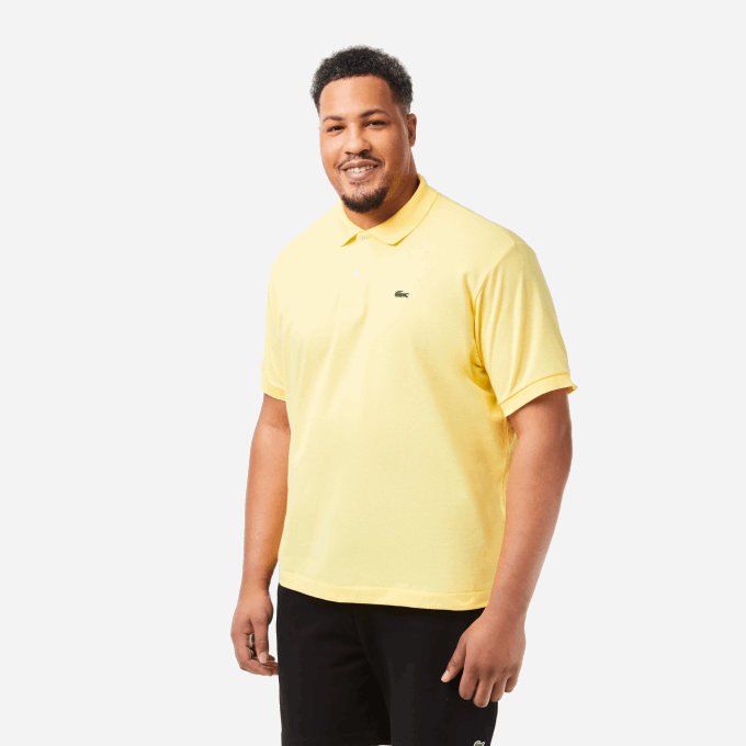 Men Lacoste V0ZN241 Yellow 107 Original L.12.12 Polo - Image 5