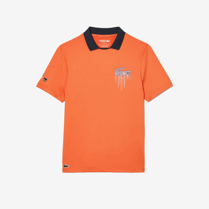 Men Lacoste V0ZN244 Orange 5QP Sport Miami Open Edition Polo - Image 4