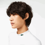 Men Lacoste V0ZN245 White 001 SPORT Long Sleeve Tight Fit T-Shirt - Image 2