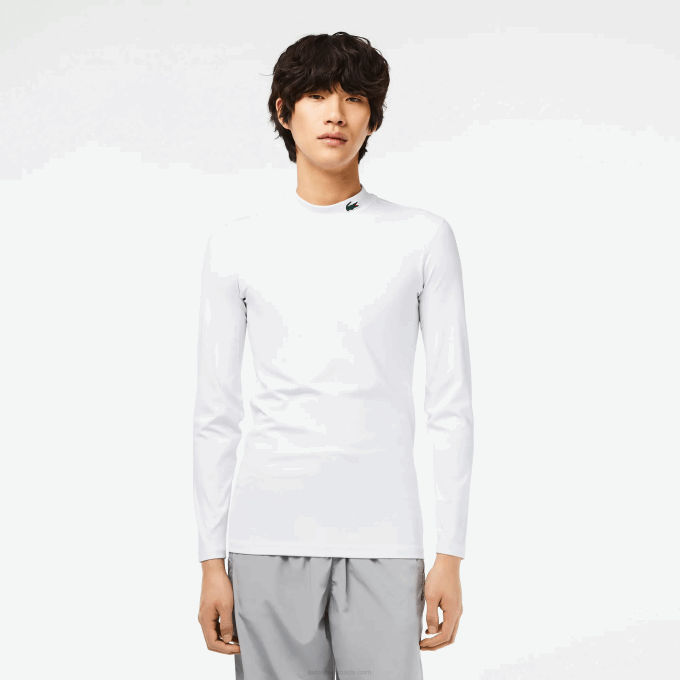 men_lacoste_v0zn245_white_001_sport_long_sleeve_tight_fit_t_shirt.png Men Lacoste V0ZN245 White 001 SPORT Long Sleeve Tight Fit T-Shirt - Image 1