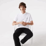 Men Lacoste V0ZN249 White 001 Original L.12.12 Polo with heavy cotton pique