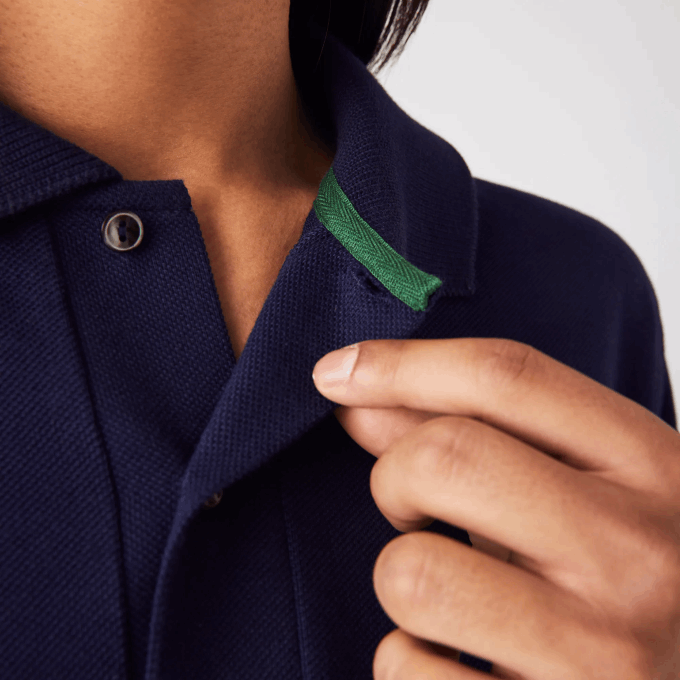 Men Lacoste V0ZN250 Navy Blue 166 Original L.12.12 Polo with heavy cotton pique - Image 5