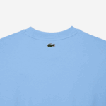 Men Lacoste V0ZN255 Blue HBP Round Neck Loose Fit Crocodile Print T-Shirt - Image 6
