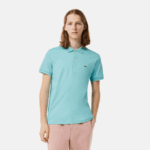 Men Lacoste V0ZN257 Turquoise BVG Regular Fit Pima Cotton Polo