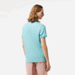 Men Lacoste V0ZN257 Turquoise BVG Regular Fit Pima Cotton Polo - Image 3