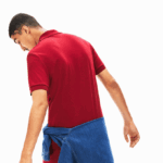 Men Lacoste V0ZN258 Bordeaux 476 Regular Fit Pima Cotton Polo - Image 2