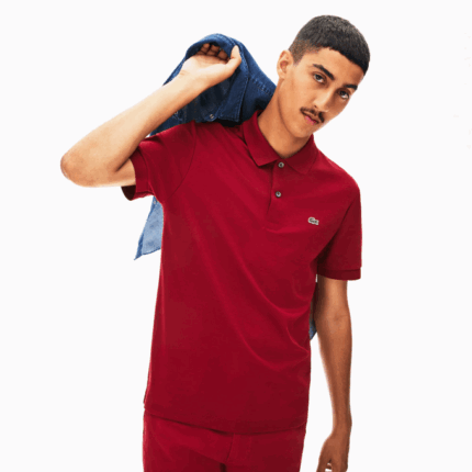 Men Lacoste V0ZN258 Bordeaux 476 Regular Fit Pima Cotton Polo