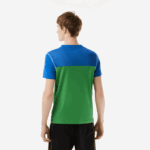 Men Lacoste V0ZN25 Blue Green White Yellow BUC Tennis x Daniil Medvedev Jersey T-Shirt - Image 3