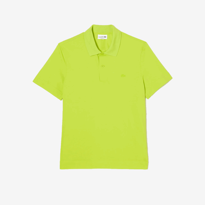 Men Lacoste V0ZN261 Yellow 90V Active Movement Breathable Cotton Pique Polo - Image 4