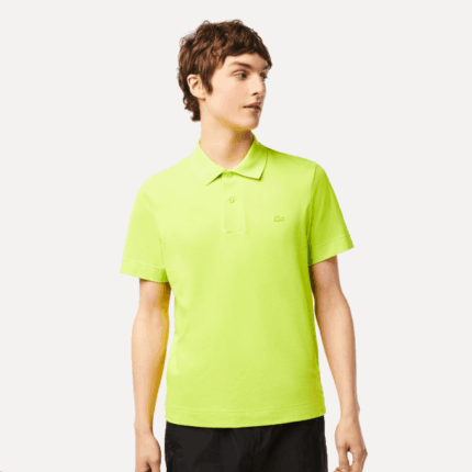 Men Lacoste V0ZN261 Yellow 90V Active Movement Breathable Cotton Pique Polo