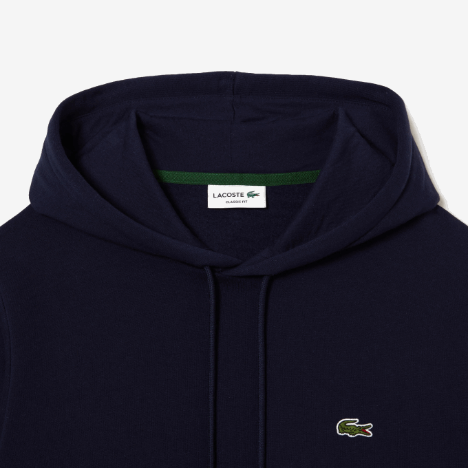 Men Lacoste V0ZN264 Navy Blue 166 Organic Cotton Hooded Sweatshirt - Image 2