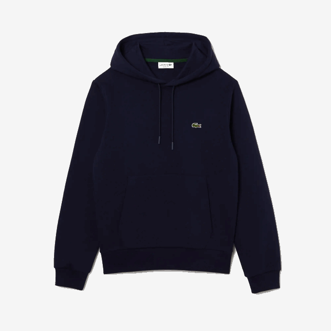 Men Lacoste V0ZN264 Navy Blue 166 Organic Cotton Hooded Sweatshirt - Image 1