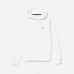 Men Lacoste V0ZN265 White 001 Organic Cotton Hooded Sweatshirt