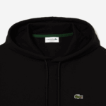 Men Lacoste V0ZN266 Black 031 Organic Cotton Hooded Sweatshirt - Image 2