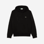 Men Lacoste V0ZN266 Black 031 Organic Cotton Hooded Sweatshirt