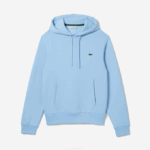 Men Lacoste V0ZN267 Blue HBP Organic Cotton Hooded Sweatshirt - Image 4