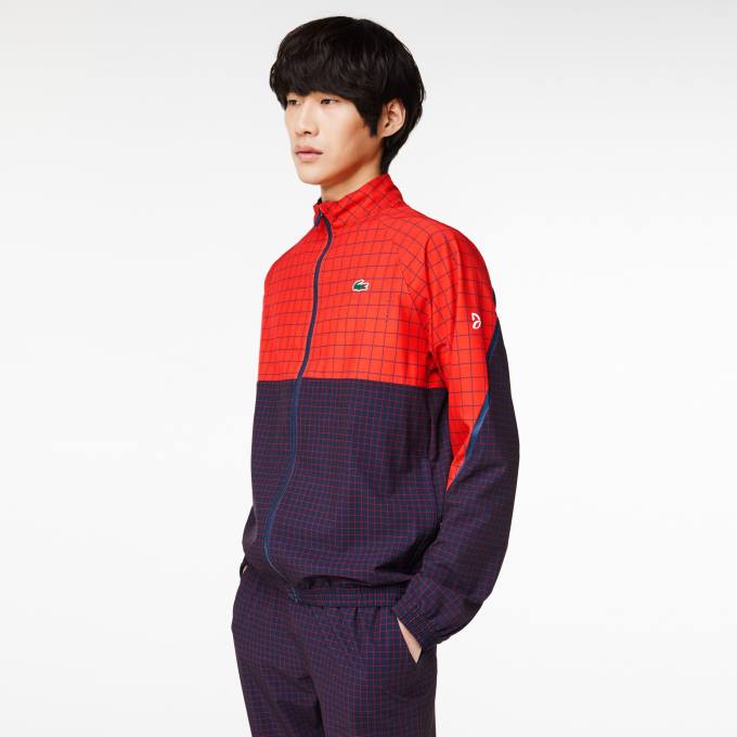 Men Lacoste V0ZN268 Red Navy Blue BQS Tennis x Novak Djokovic Jogger Set - Image 2