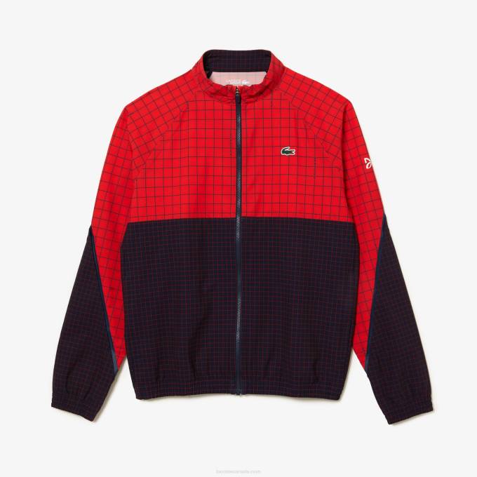 Men Lacoste V0ZN268 Red Navy Blue BQS Tennis x Novak Djokovic Jogger Set - Image 6