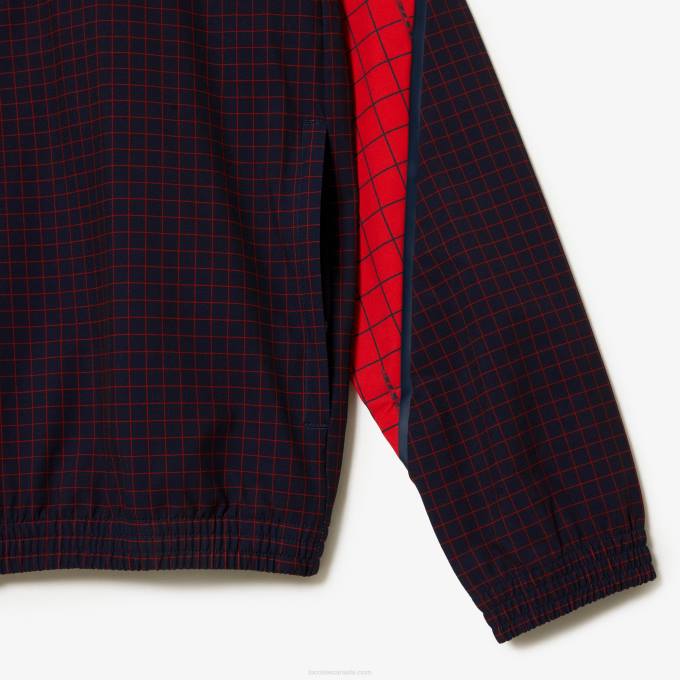 Men Lacoste V0ZN268 Red Navy Blue BQS Tennis x Novak Djokovic Jogger Set - Image 7