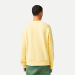 Men Lacoste V0ZN271 Yellow 107 Organic Brushed Cotton Sweatshirt - Image 2