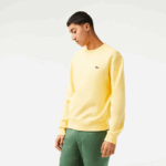 Men Lacoste V0ZN271 Yellow 107 Organic Brushed Cotton Sweatshirt