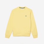 Men Lacoste V0ZN271 Yellow 107 Organic Brushed Cotton Sweatshirt - Image 3