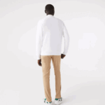 Men Lacoste V0ZN272 White 001 Organic Brushed Cotton Sweatshirt - Image 3