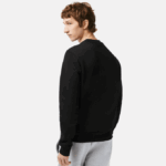 Men Lacoste V0ZN273 Black 031 Organic Brushed Cotton Sweatshirt - Image 2