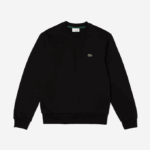 Men Lacoste V0ZN273 Black 031 Organic Brushed Cotton Sweatshirt - Image 4