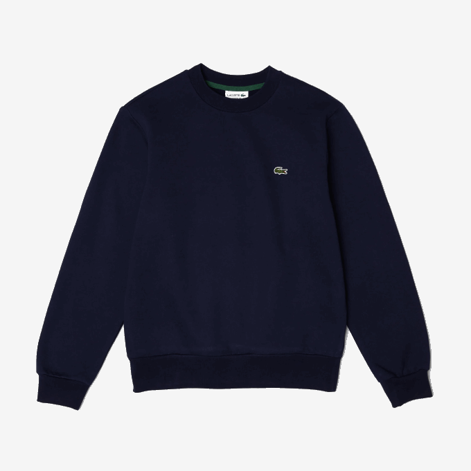 Men Lacoste V0ZN274 Navy Blue 166 Organic Brushed Cotton Sweatshirt - Image 4