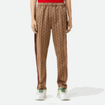 Men Lacoste V0ZN278 Beige Bordeaux MKJ Monogram Print Trackpants - Image 2