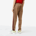 Men Lacoste V0ZN278 Beige Bordeaux MKJ Monogram Print Trackpants - Image 3
