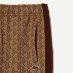 Men Lacoste V0ZN278 Beige Bordeaux MKJ Monogram Print Trackpants - Image 5