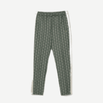 Men Lacoste V0ZN279 Green Beige 7M4 Monogram Print Trackpants - Image 5