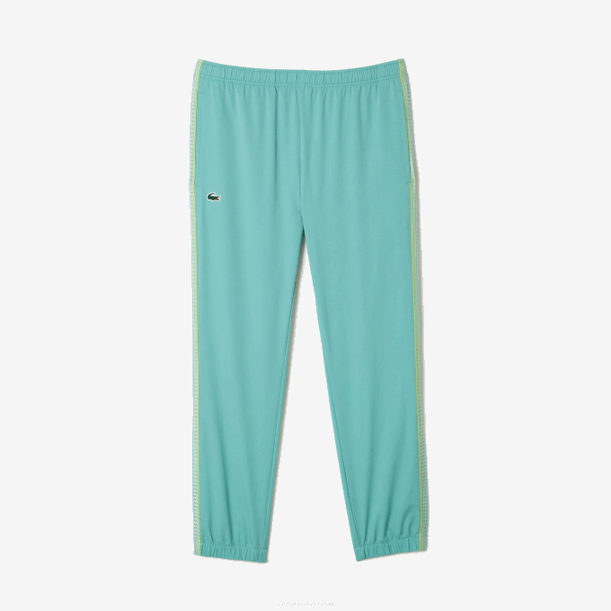 Men Lacoste V0ZN27 Light Green White Yellow XIA Tennis High Neck Jogger Set - Image 7