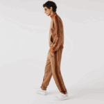 Men Lacoste V0ZN280 Beige Brown ZWM Monogram Print Trackpants - Image 2