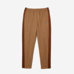 Men Lacoste V0ZN280 Beige Brown ZWM Monogram Print Trackpants - Image 5