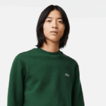 Men Lacoste V0ZN281 Green 132 Organic Brushed Cotton Sweatshirt - Image 2