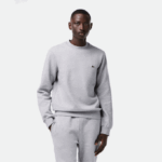 Men Lacoste V0ZN287 Grey Chine CCA Organic Brushed Cotton Sweatshirt