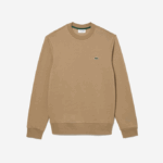 Men Lacoste V0ZN289 Beige CB8 Organic Brushed Cotton Sweatshirt - Image 4