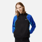 Men Lacoste V0ZN28 Black Blue Yellow AYF Tennis High Neck Jogger Set - Image 2