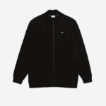 Men Lacoste V0ZN293 Black 031 Regular Fit Zipped Organic Cotton Sweatshirt - Plus Size - Tall