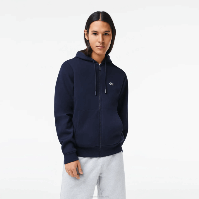 men_lacoste_v0zn297_navy_blue_166_kangaroo_pocket_fleece_zipped_sweatshirt.png Men Lacoste V0ZN297 Navy Blue 166 Kangaroo Pocket Fleece Zipped Sweatshirt - Image 1