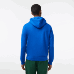 Men Lacoste V0ZN298 Blue KXB Kangaroo Pocket Fleece Zipped Sweatshirt - Image 3