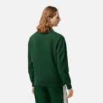 Men Lacoste V0ZN299 Green 132 Round Neck Unbrushed Fleece Sweatshirt - Image 3