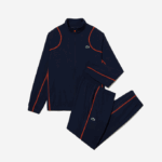 Men Lacoste V0ZN29 Navy Blue Orange XIG Tennis High Neck Jogger Set